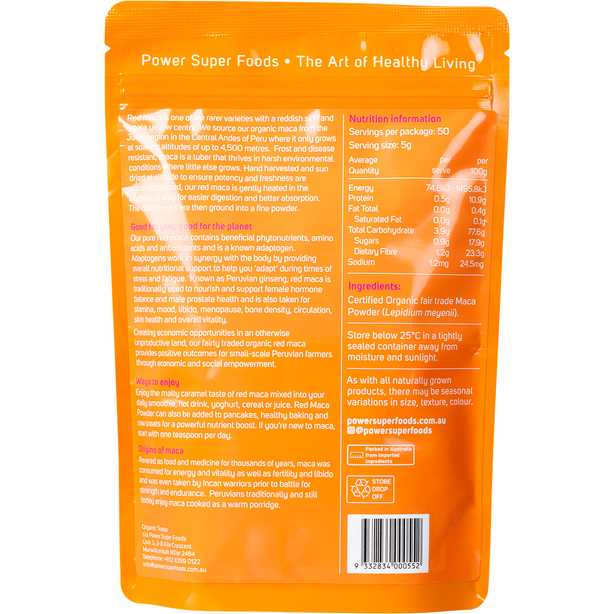 Red Maca Powder Certified Organic