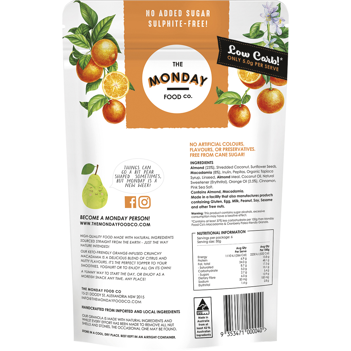 Keto Gourmet Granola Orange Infused Crunchy Macadamia