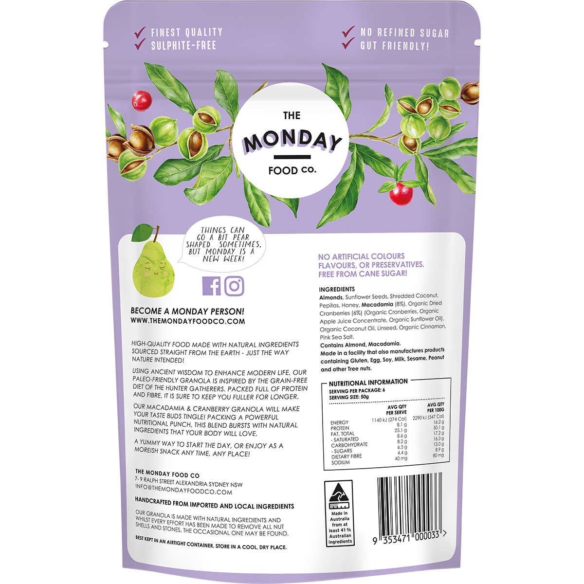 Paleo Gourmet Granola Macadamia & Cranberry