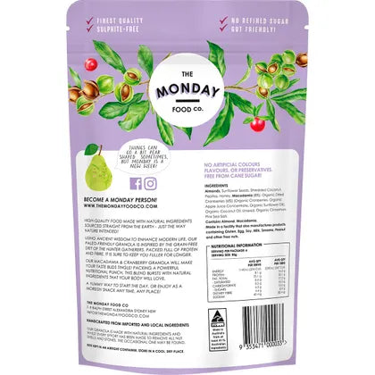 The Monday Food Co. Paleo Gourmet Granola Macadamia & Cranberry 300g