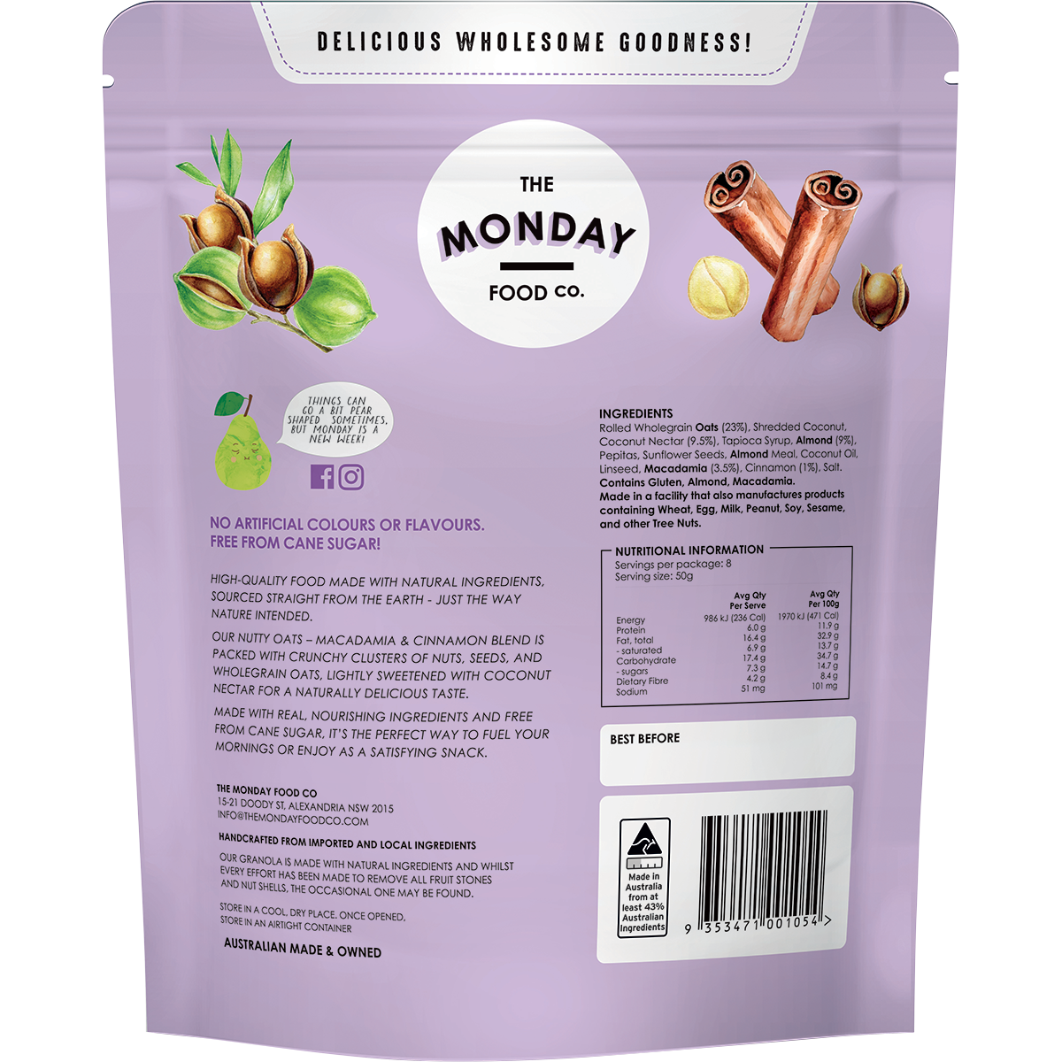 Nutty Oats Gourmet Granola Macadamia & Cinnamon