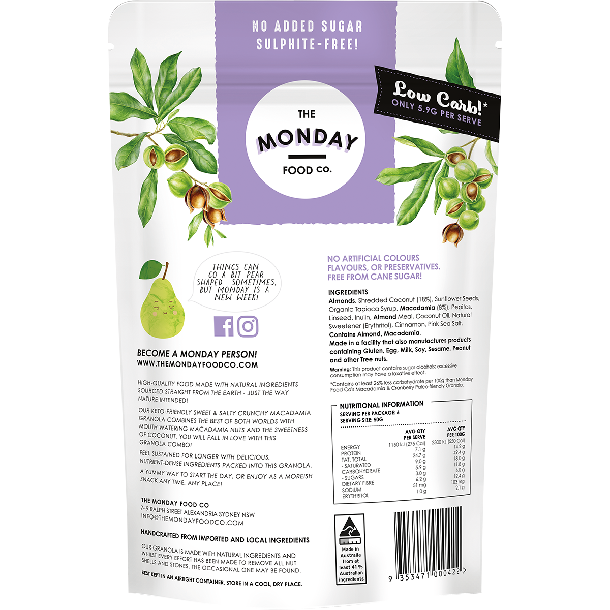 Keto Gourmet Granola Sweet Crunchy Macadamia Clusters