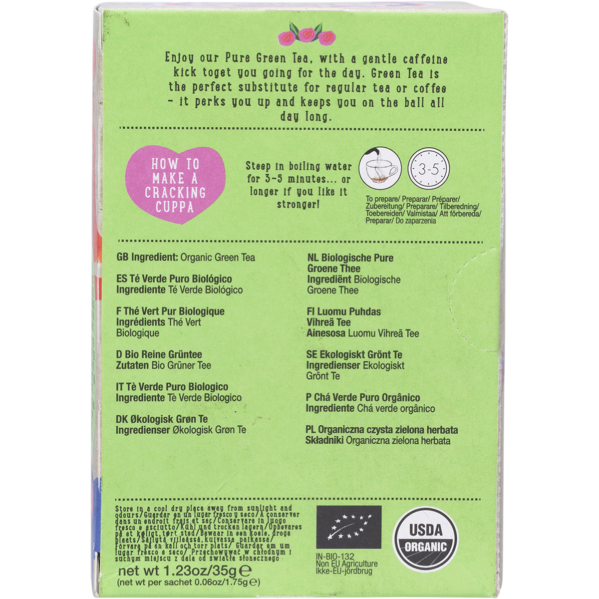 Organic Pure Green Tea Bags