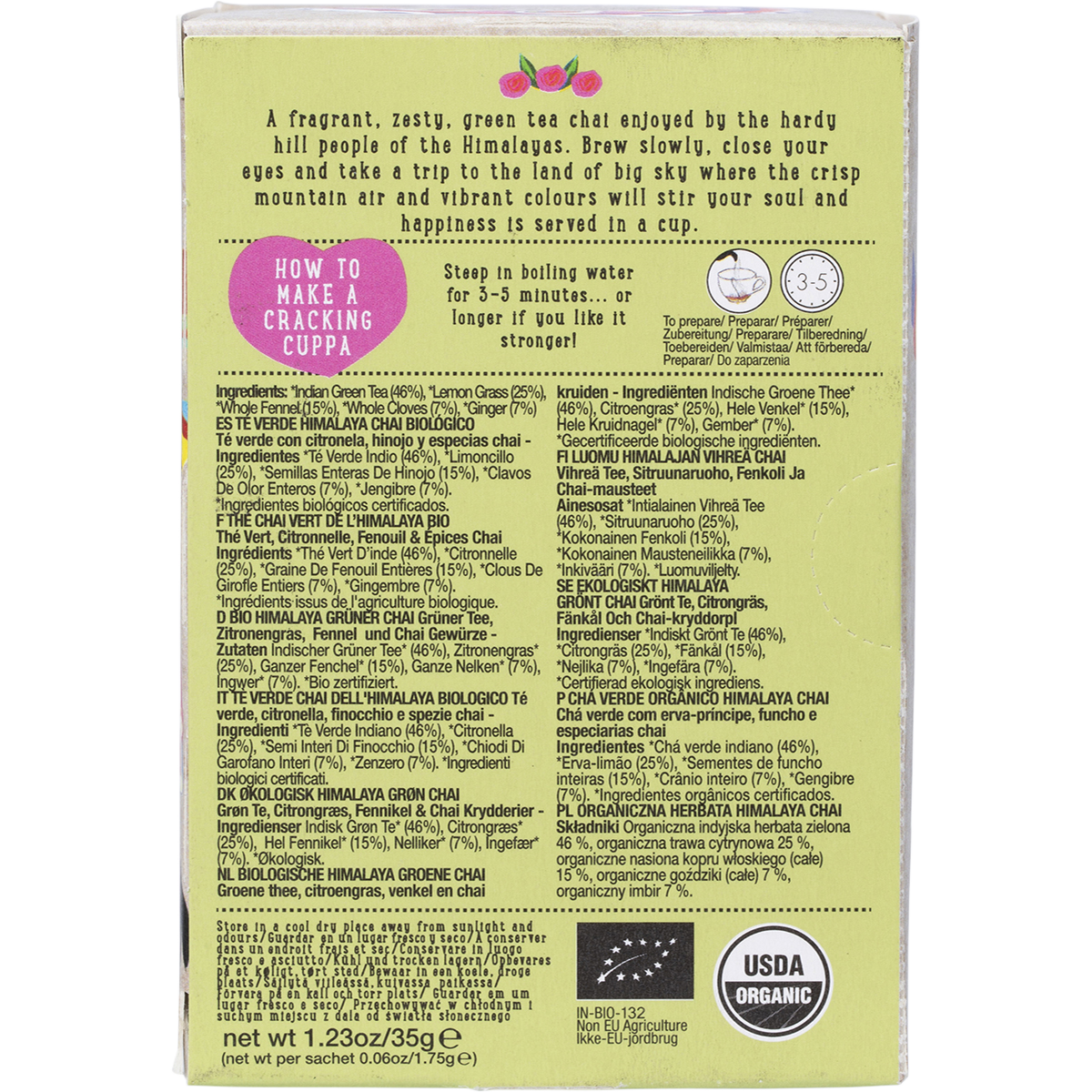 Organic Himalaya Green Chai Tea Bags