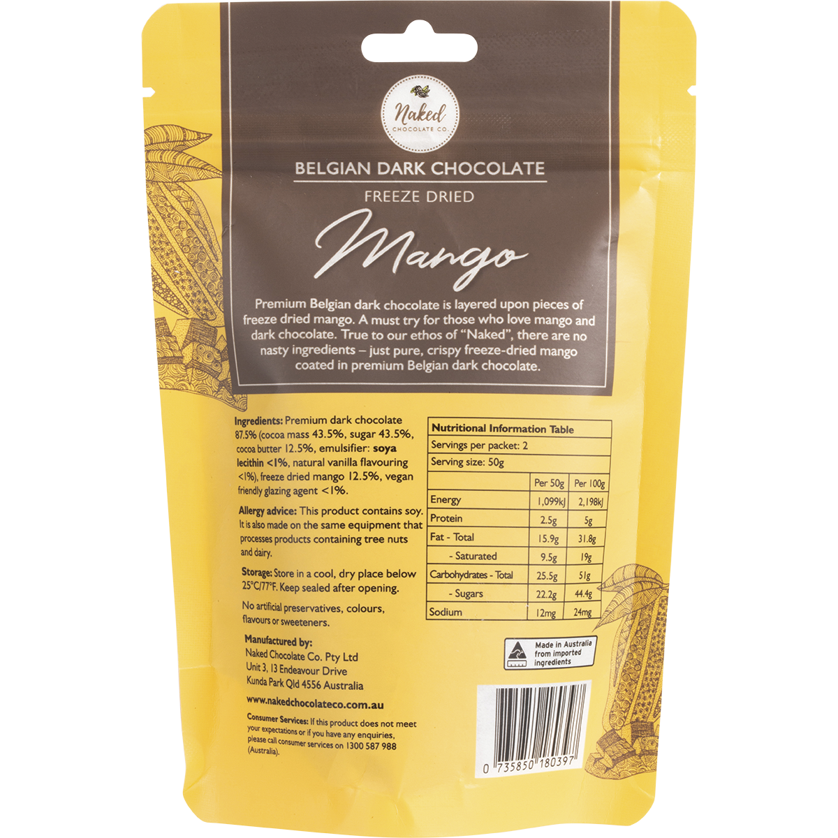Freeze Dried Mango Dark Chocolate