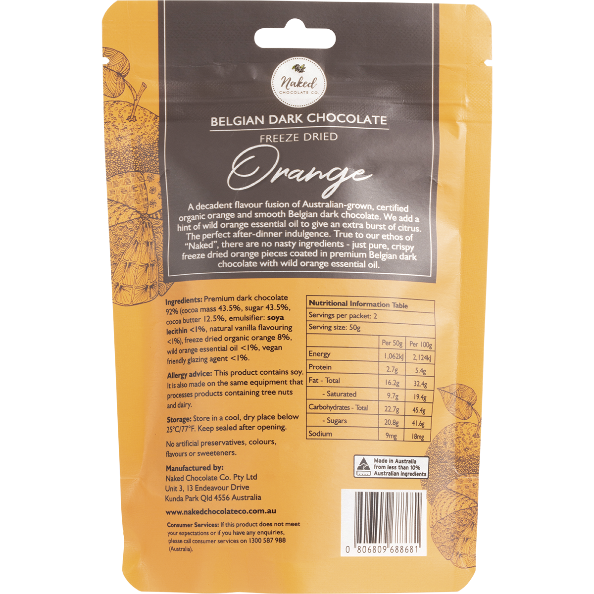 Freeze Dried Orange Dark Chocolate