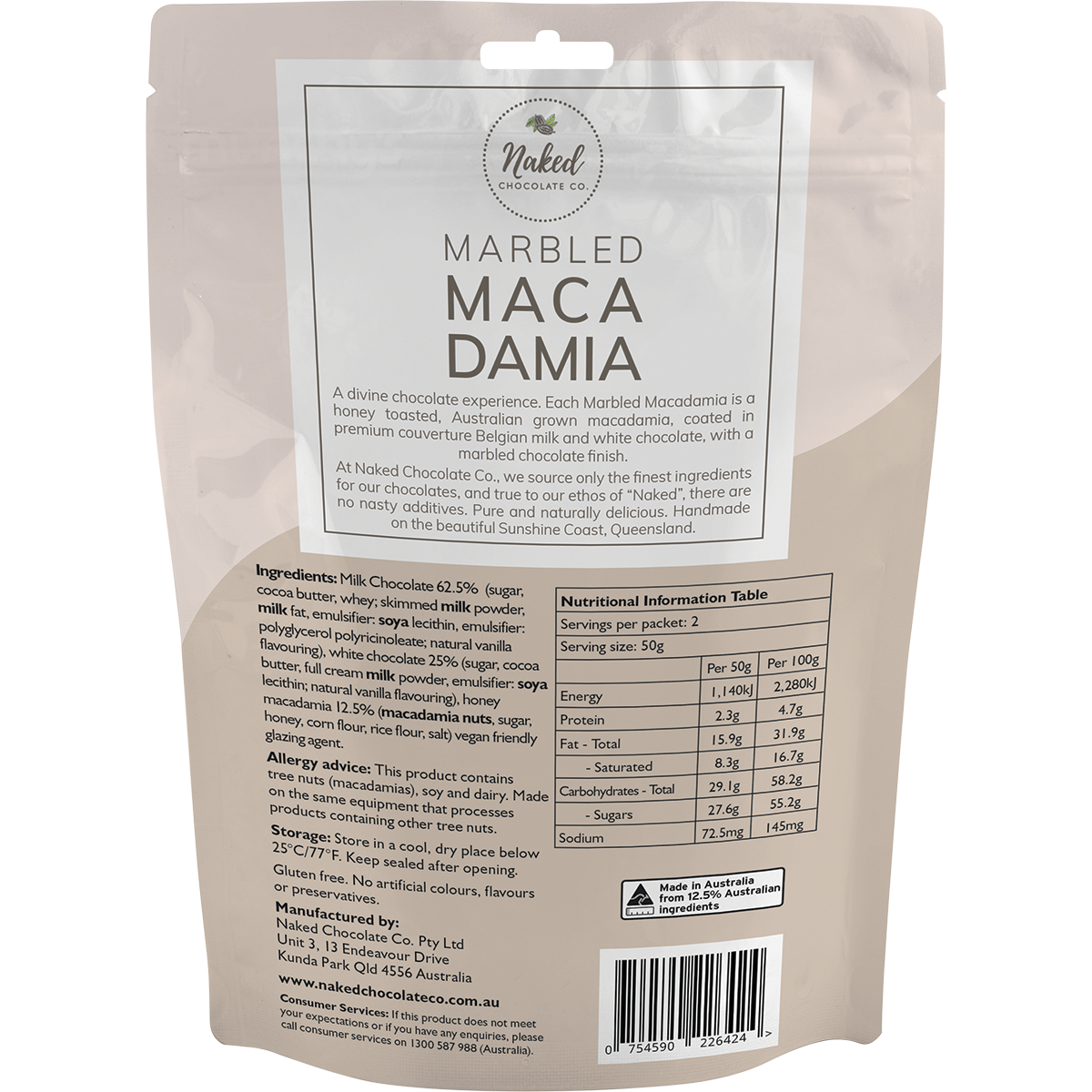 Marbled Macadamia Milk and White Chocolate