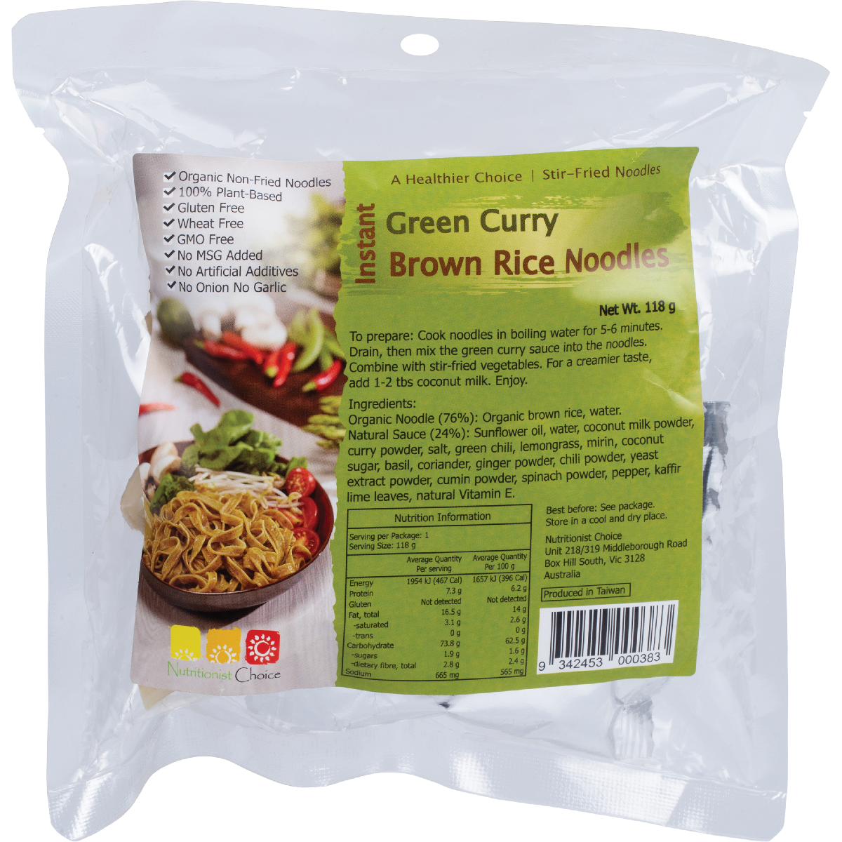 Instant Green Curry Brown Rice Noodle Kit