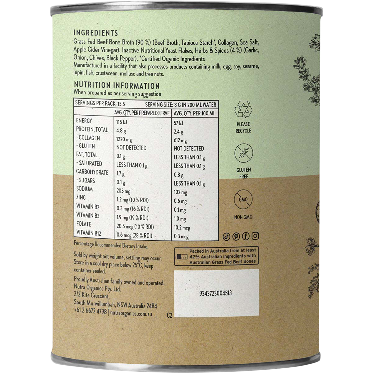 Beef Bone Broth Garden Herb