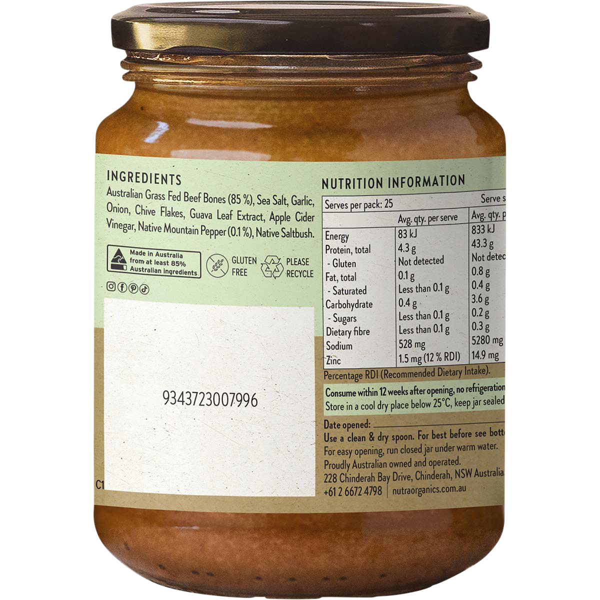 Beef Bone Broth Concentrate Native Herbs