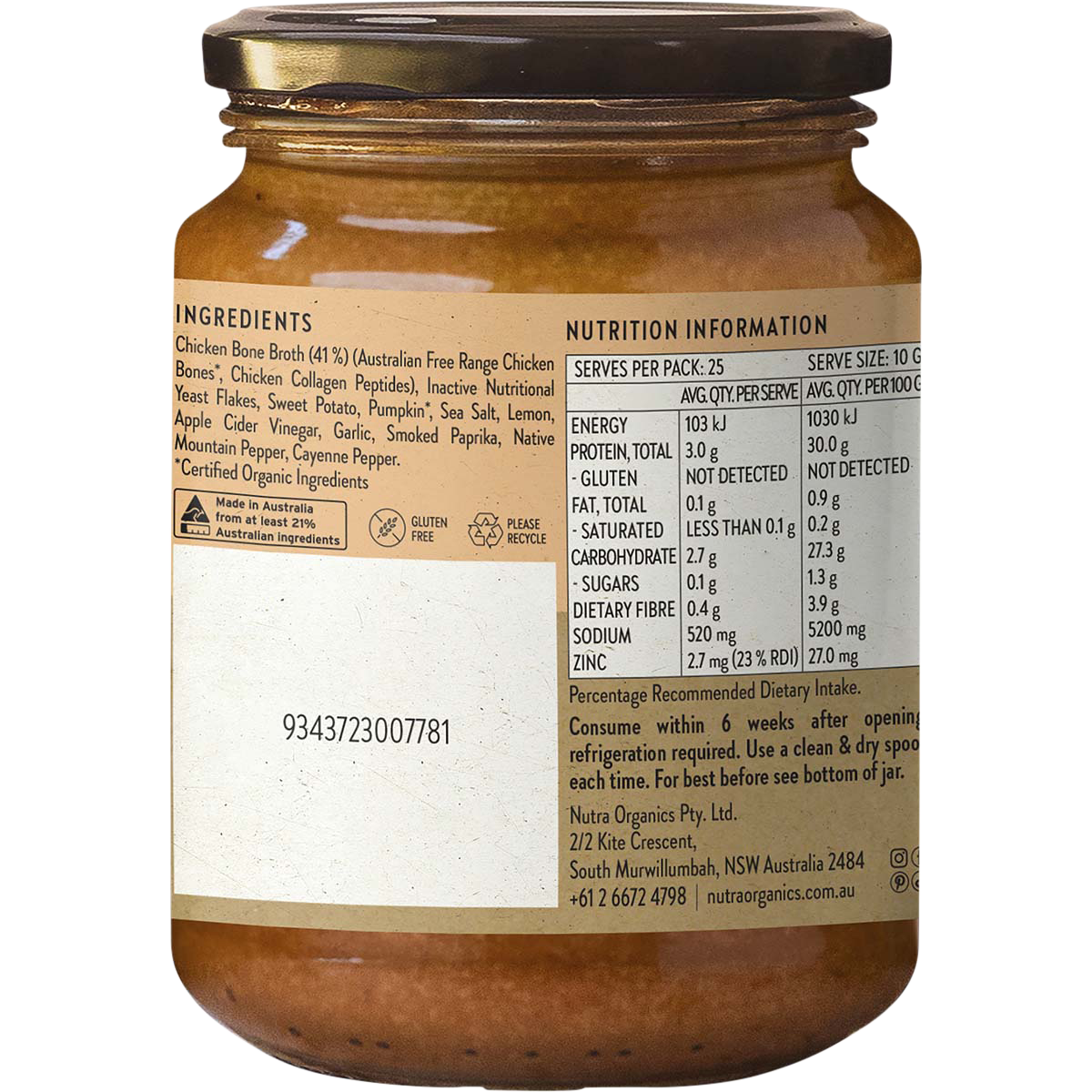 Chicken Bone Broth Concentrate Lemon & Paprika