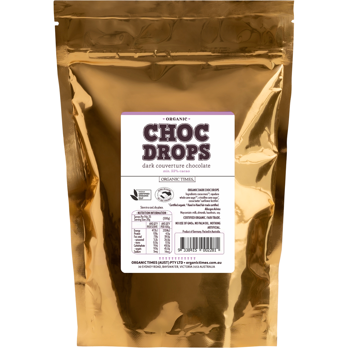 Choc Drops Dark Couverture Drops