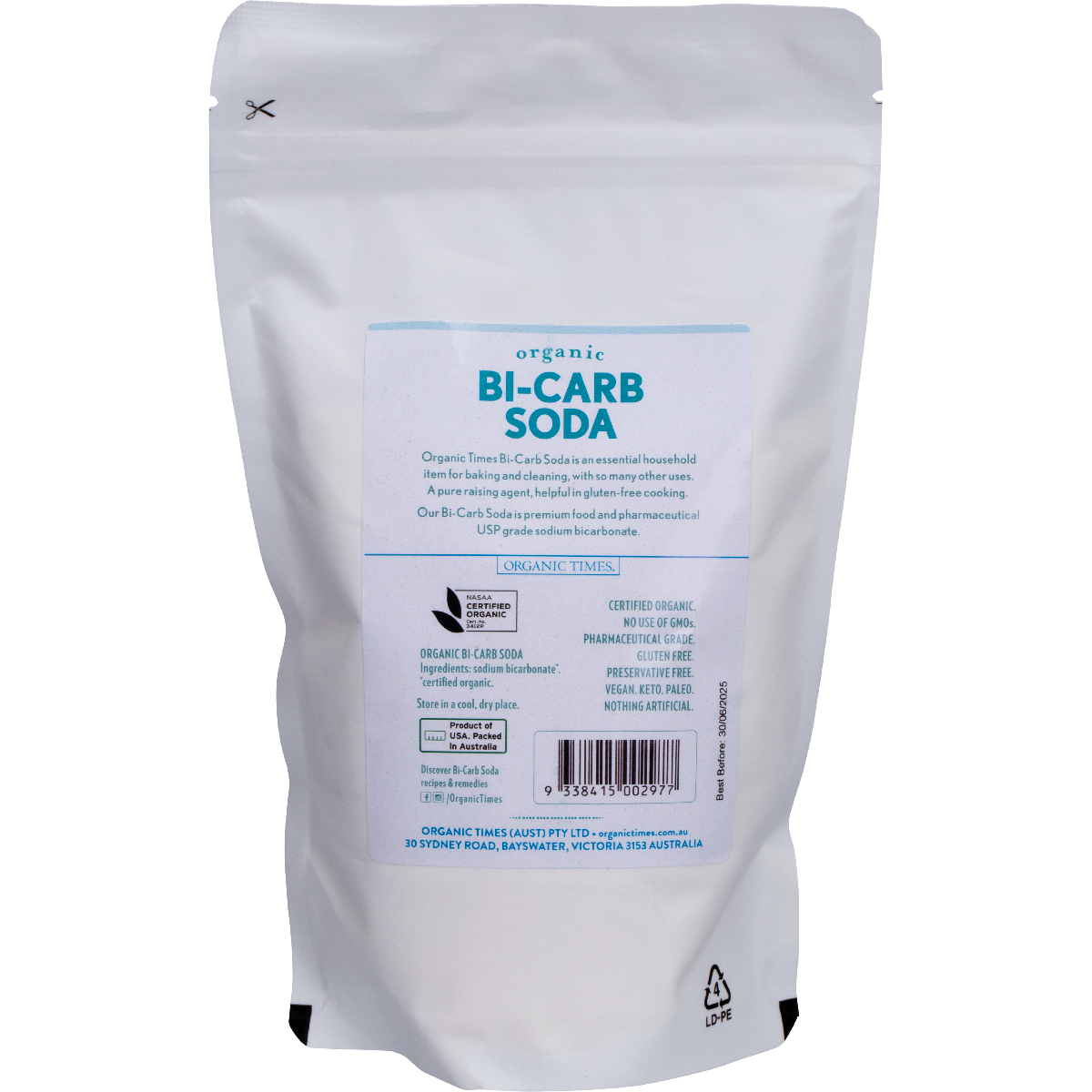 Bi-Carb Soda Organic Pharmaceutical Grade