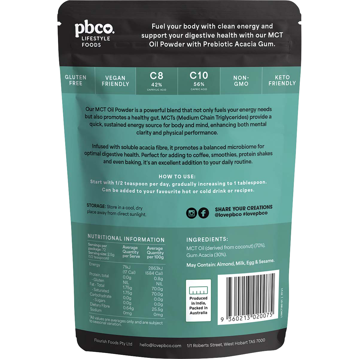 MCT Oil Powder Unflavoured