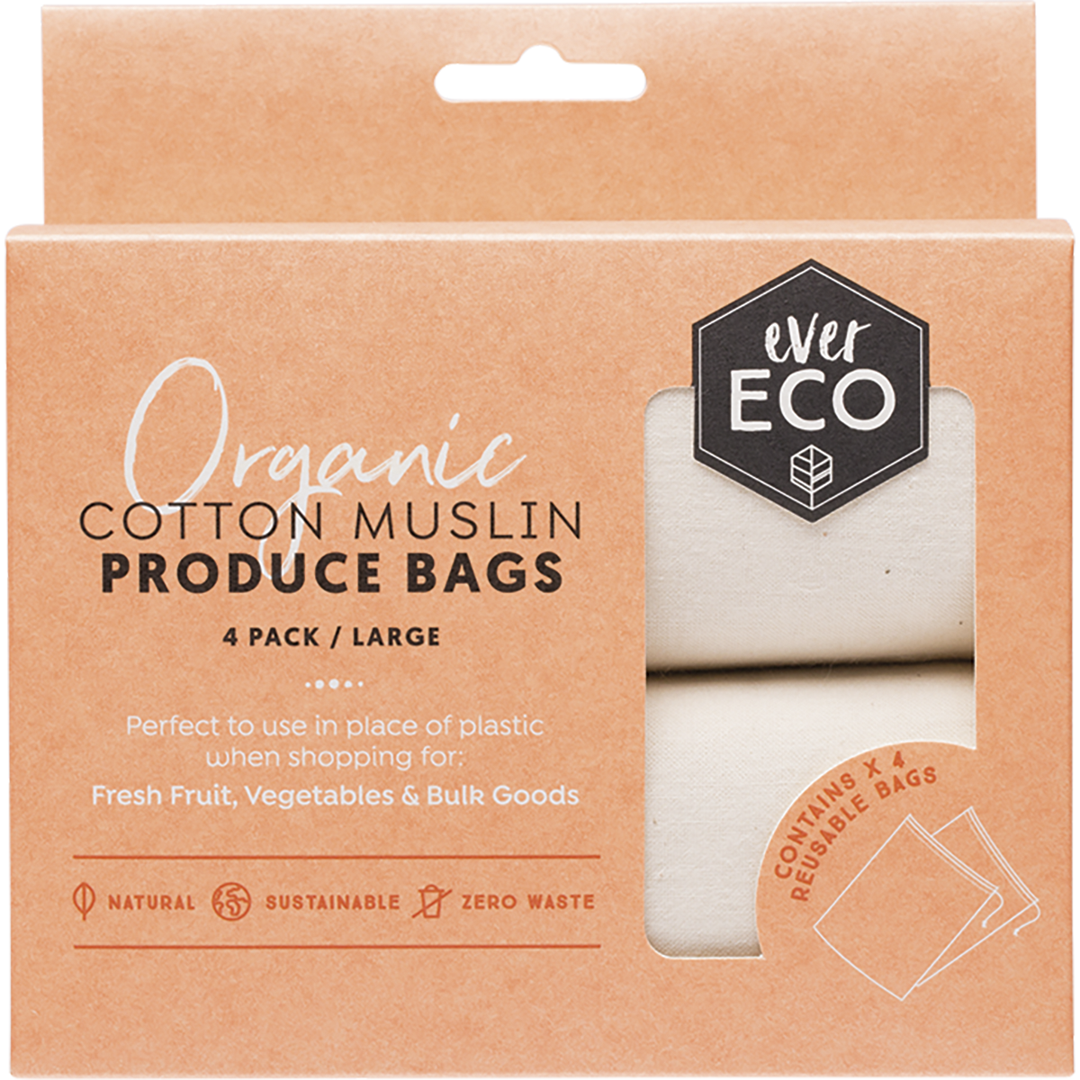 Reusable Produce Bags Organic Cotton Muslin