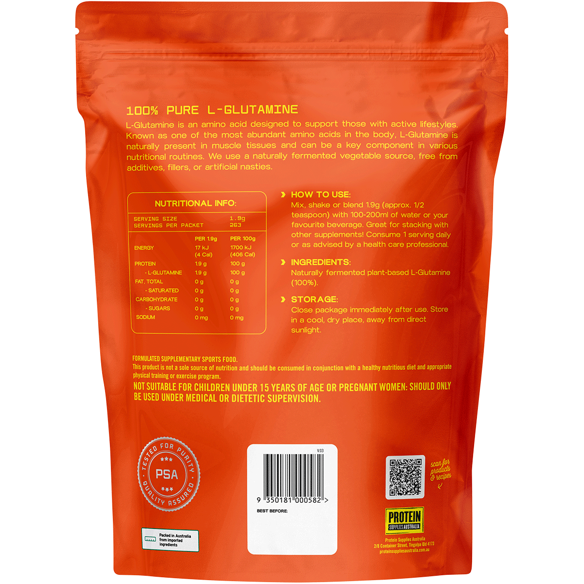 L-Glutamine Plant Based Pure