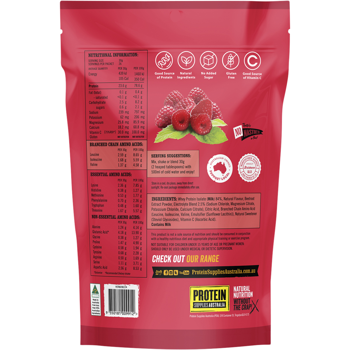 Protein Water Raspberry