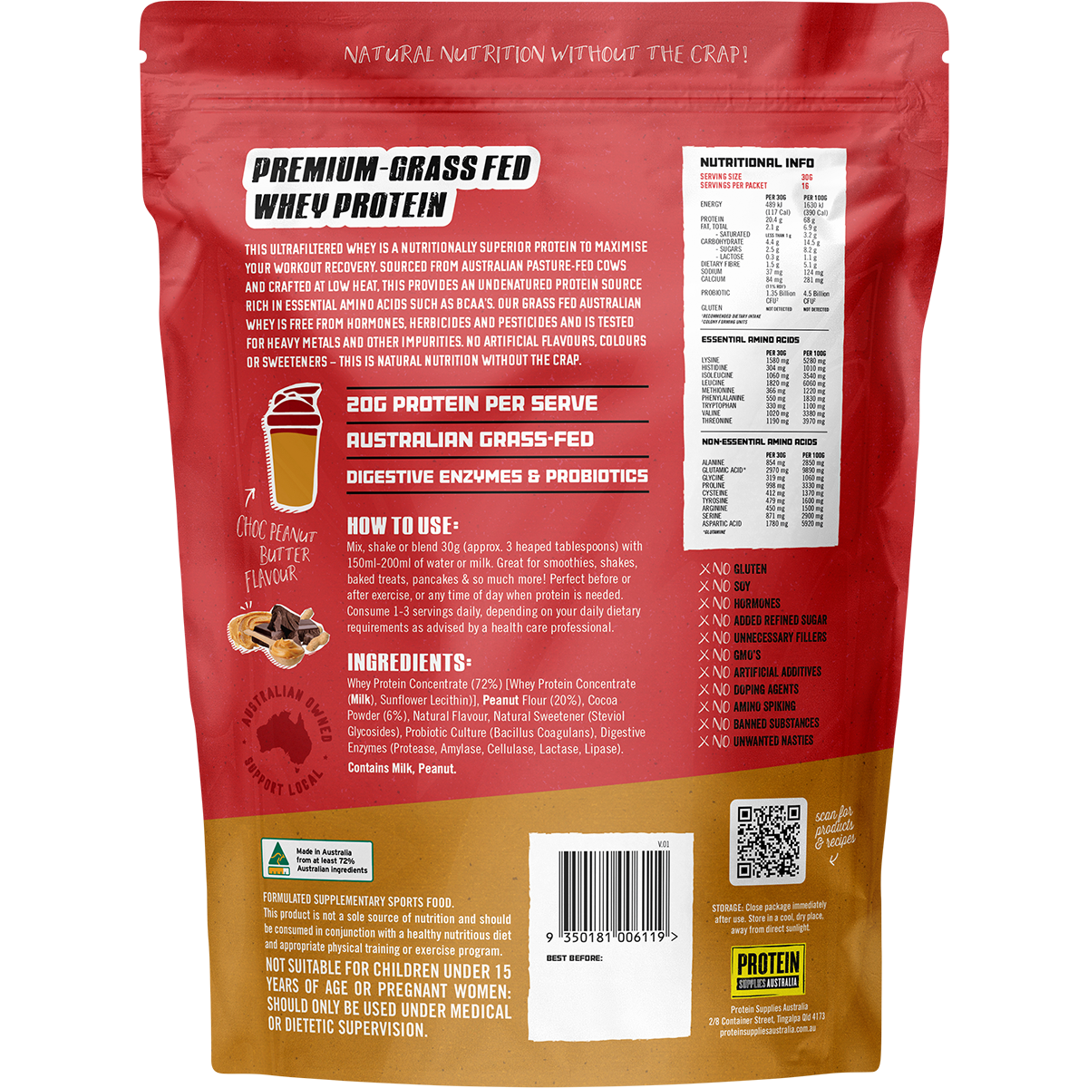 Australian Whey Protein Choc Peanut Butter
