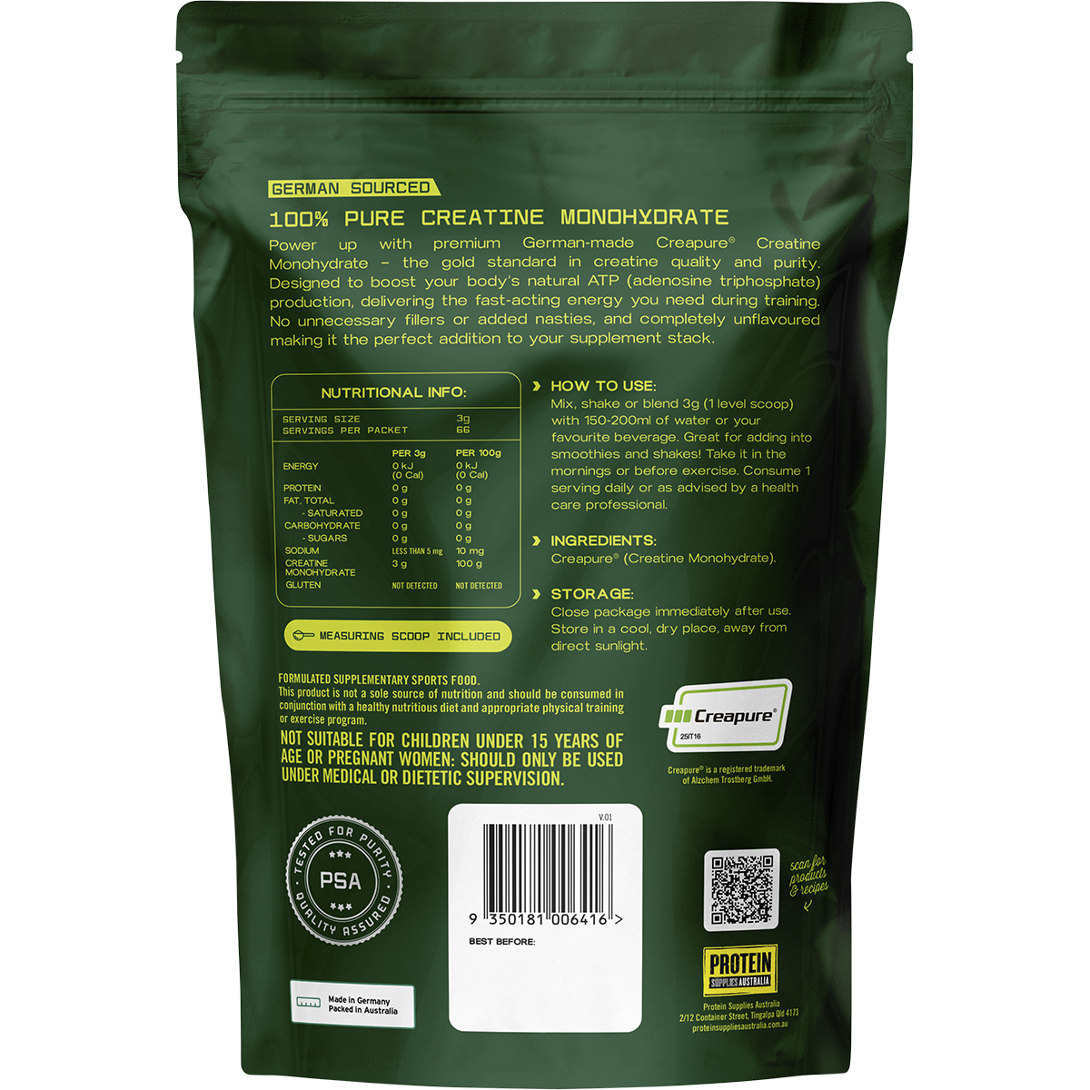 German Sourced Creatine Unflavoured