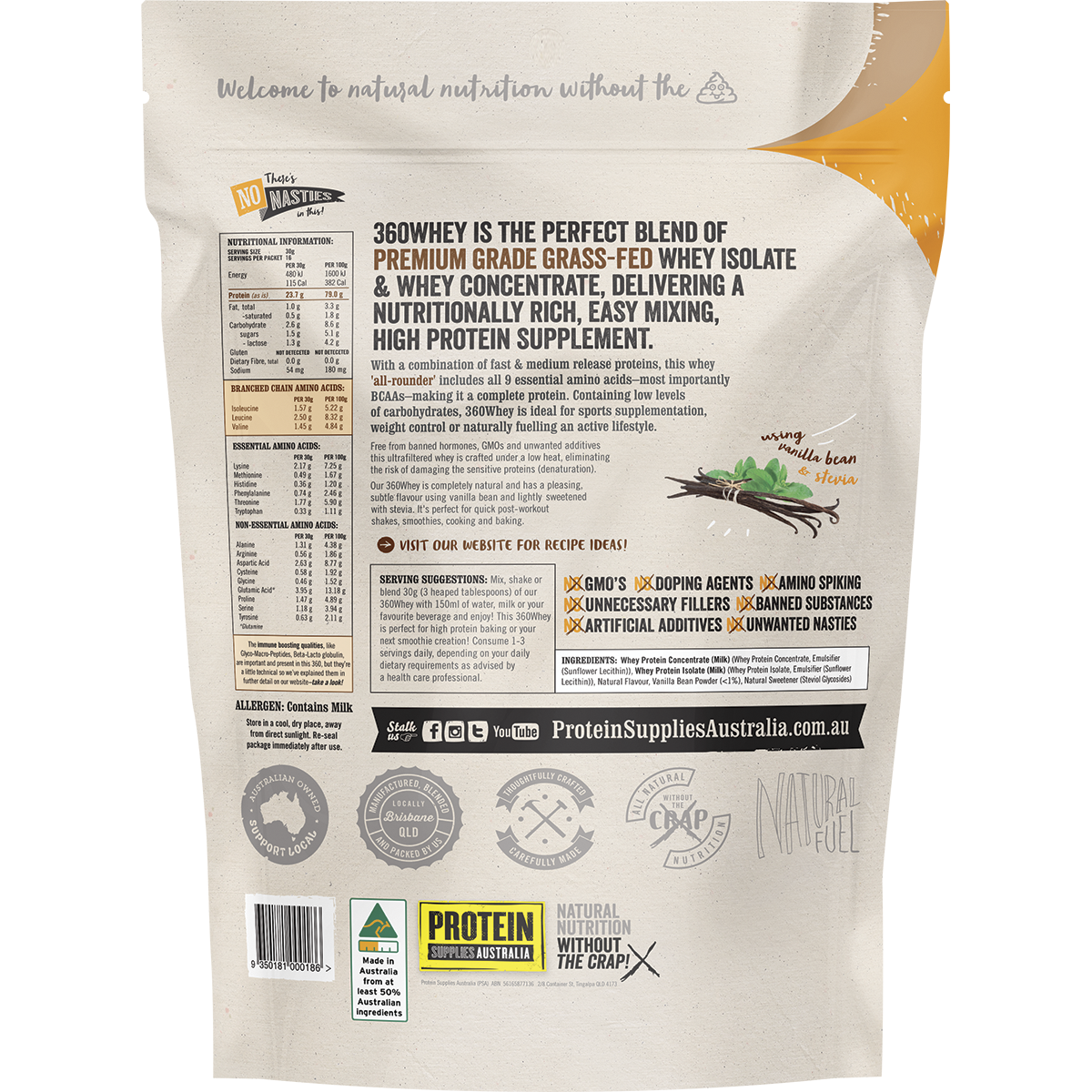 360Whey Vanilla Bean WPI+WPC Combo