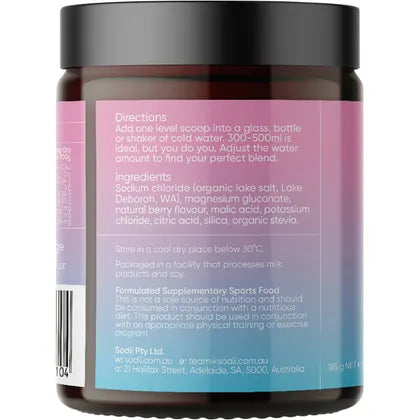Sodii Everyday Hydration Salts Salty Berry 185g