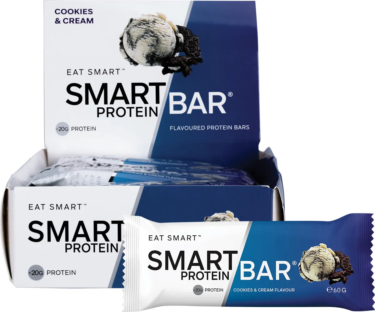 Smart Protein Bar Cookies & Cream Flavour Protein Bar 12x60g