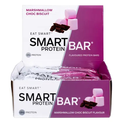 Smart Protein Bar Marshmallow Choc Biscuit Flavour Protein Bar 12x60g
