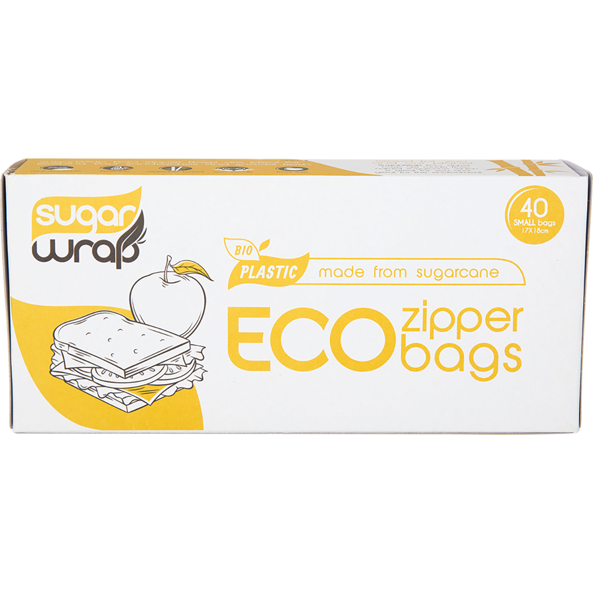 Eco Zipper Bags Made from Sugarcane Small