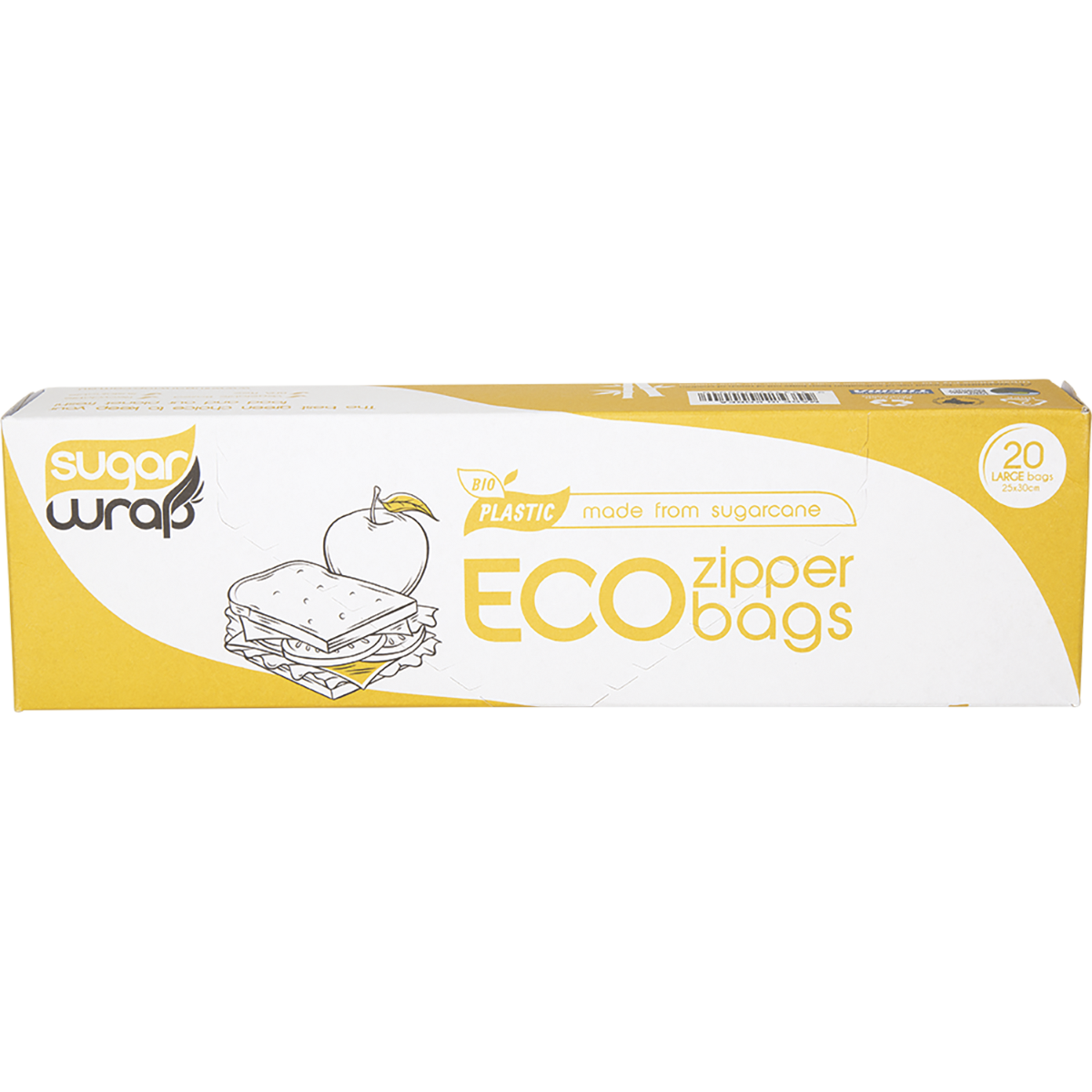 Eco Zipper Bags Made from Sugarcane Large