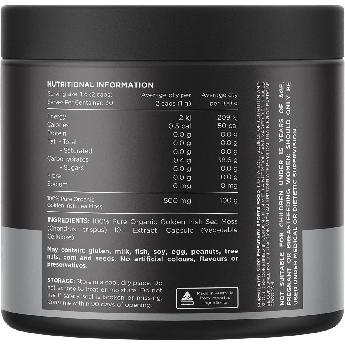 Sea Moss 10:1 Organic Irish Sea Moss Capsules