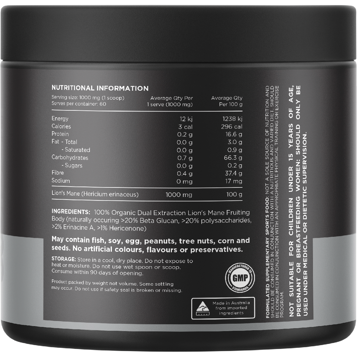 Lion's Mane 100% Pure Organic Unflavoured