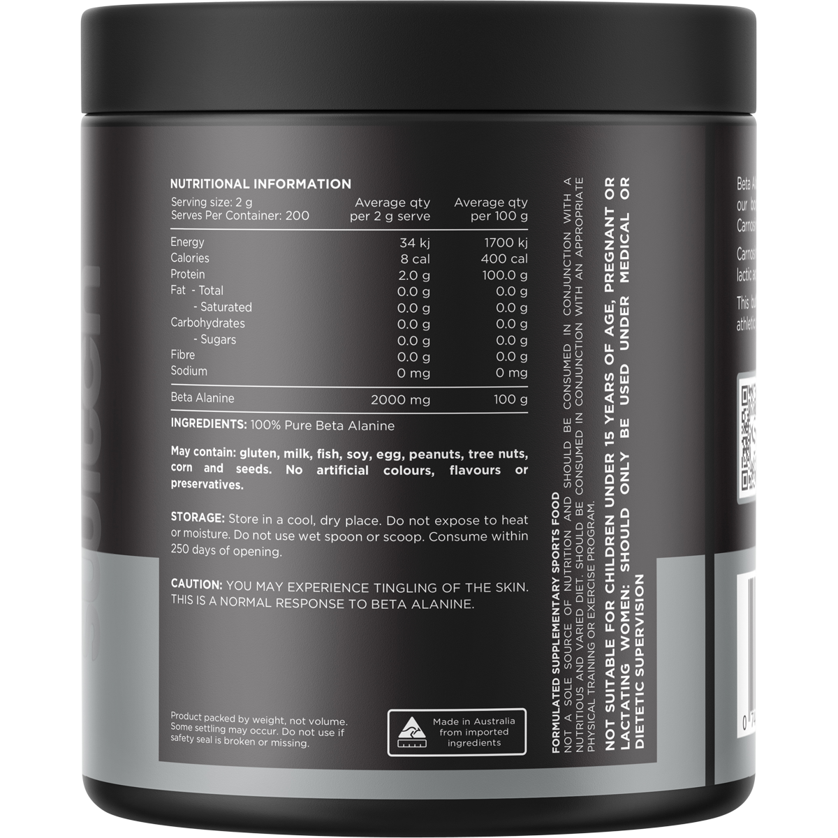 Beta Alanine Powder 100% Pure Unflavoured