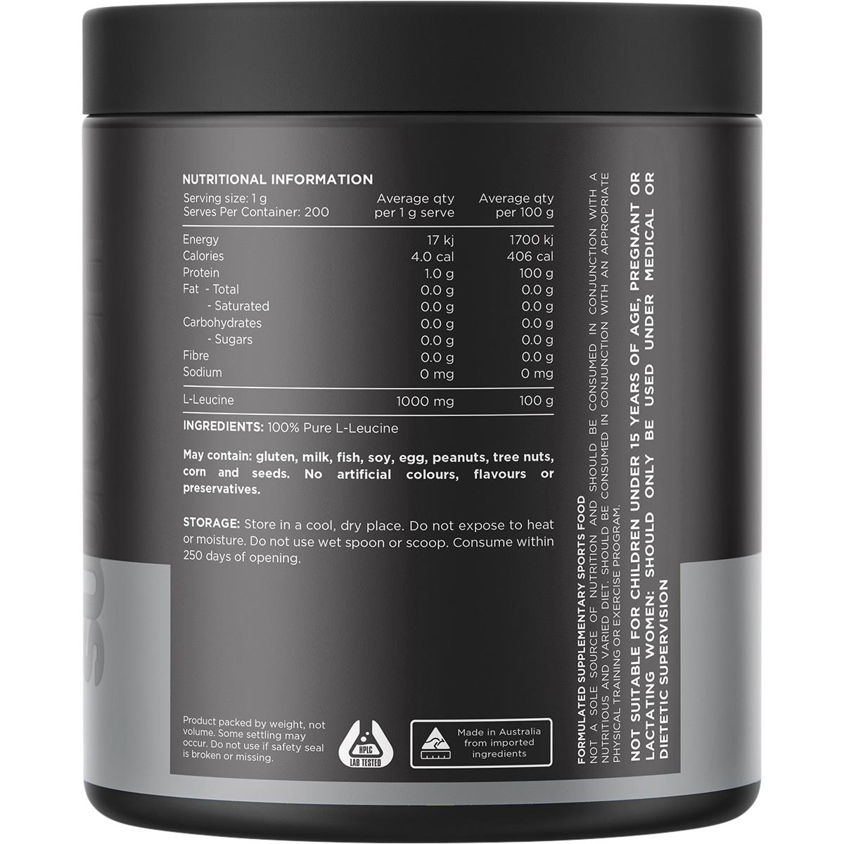 Leucine 100% Pure L-Leucine Unflavoured