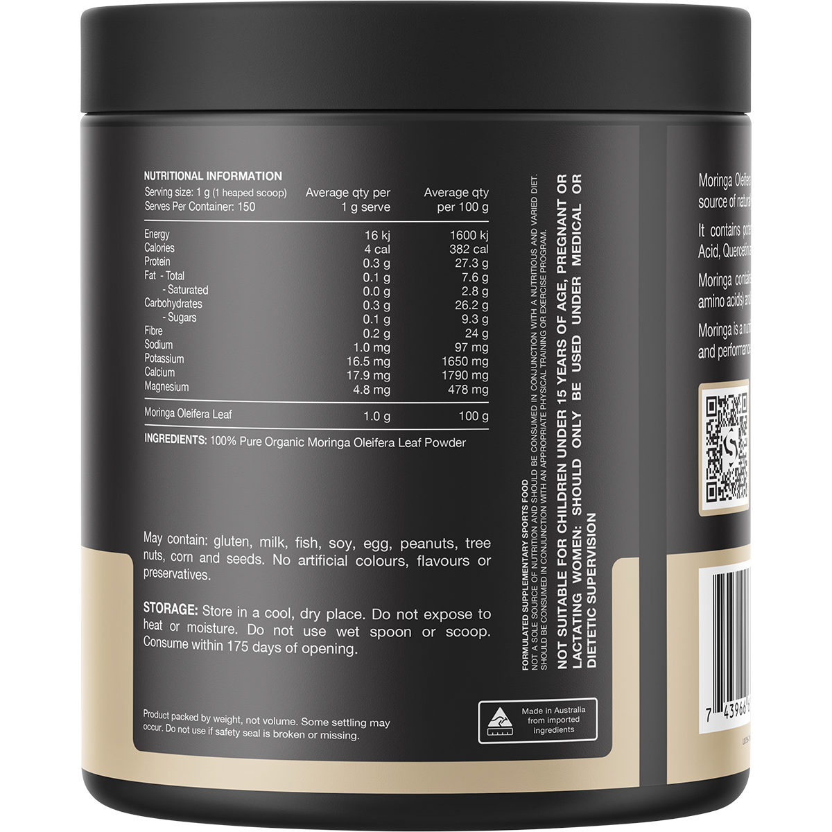 Moringa 100% Pure Organic Moringa Oleifera Unflavoured