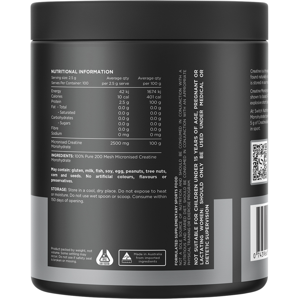 Creatine 100% Pure Micronized Monohydrate Unflavoured