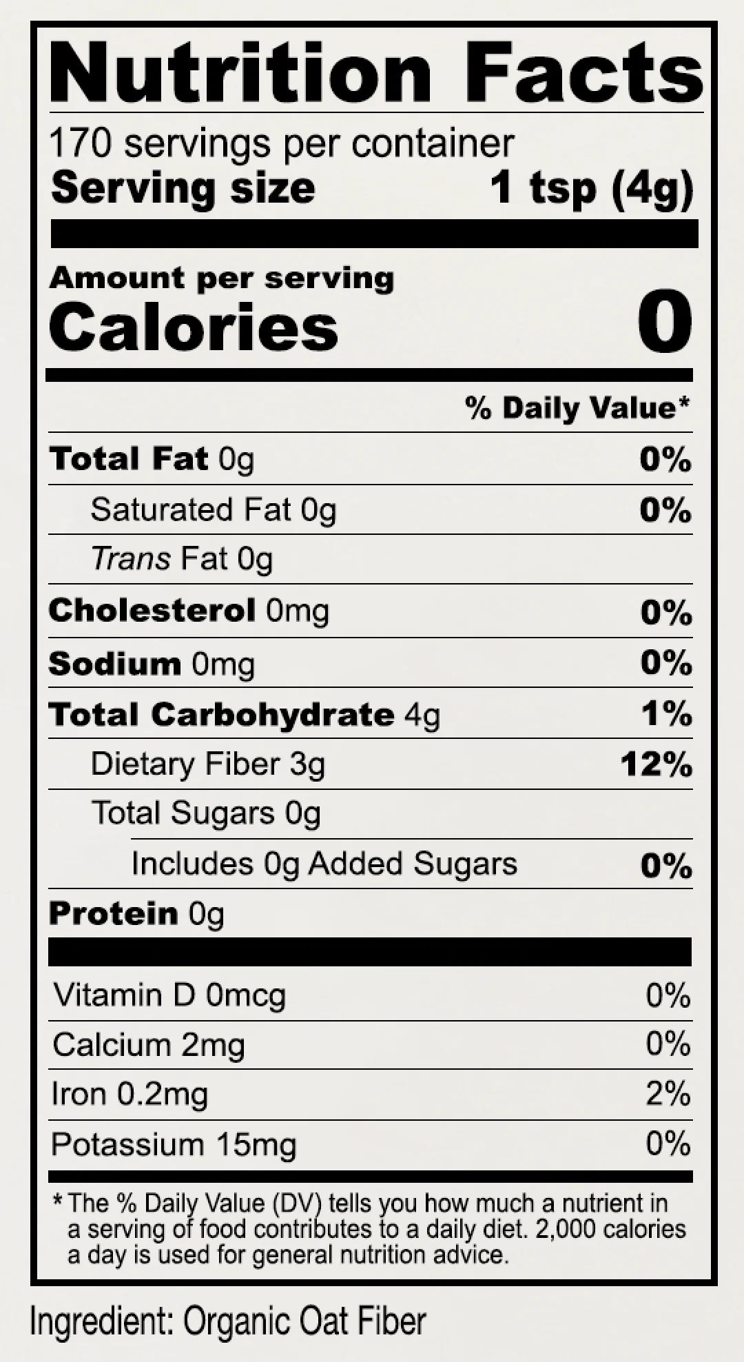 Anthony's Organic Oat Fiber 680g