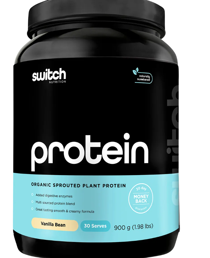 Switch Nutrition Protein Organic Sprouted Plant Vanilla Bean 900g