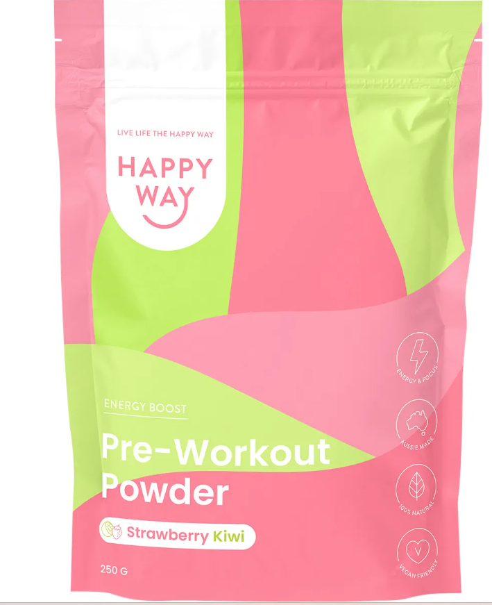 Happy Way Pre-Workout Powder Strawberry Kiwi 250g
