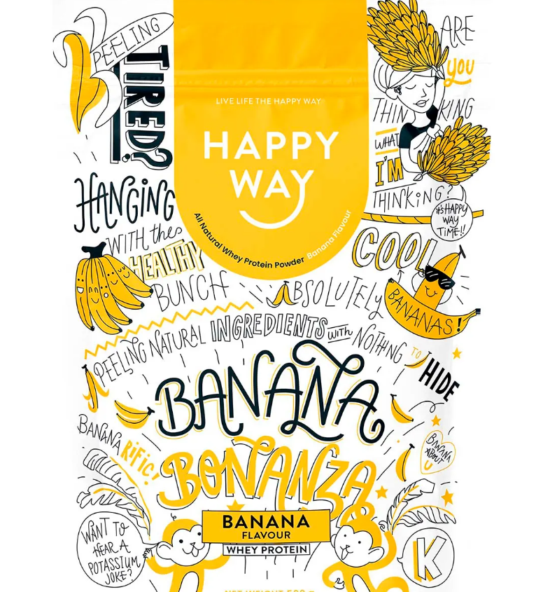 Happy Way Whey Protein Powder Banana 500g