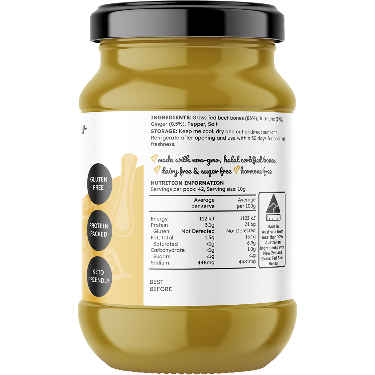 Beef Bone Broth Concentrate Turmeric & Ginger