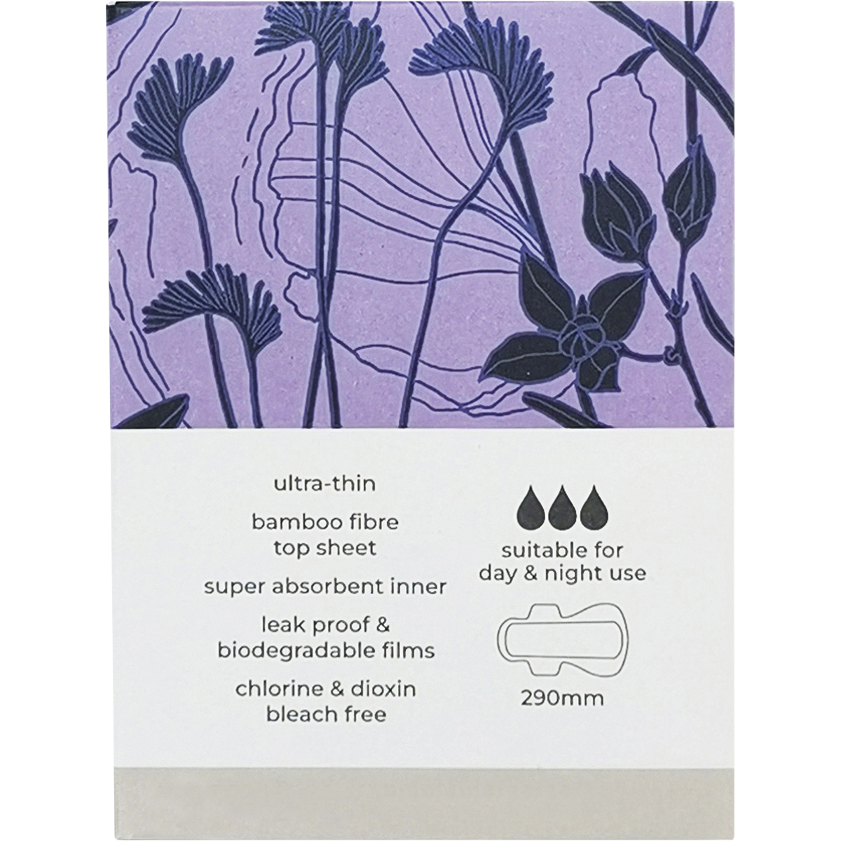 Natural Bamboo Pads Super Winged & Ultra Thin