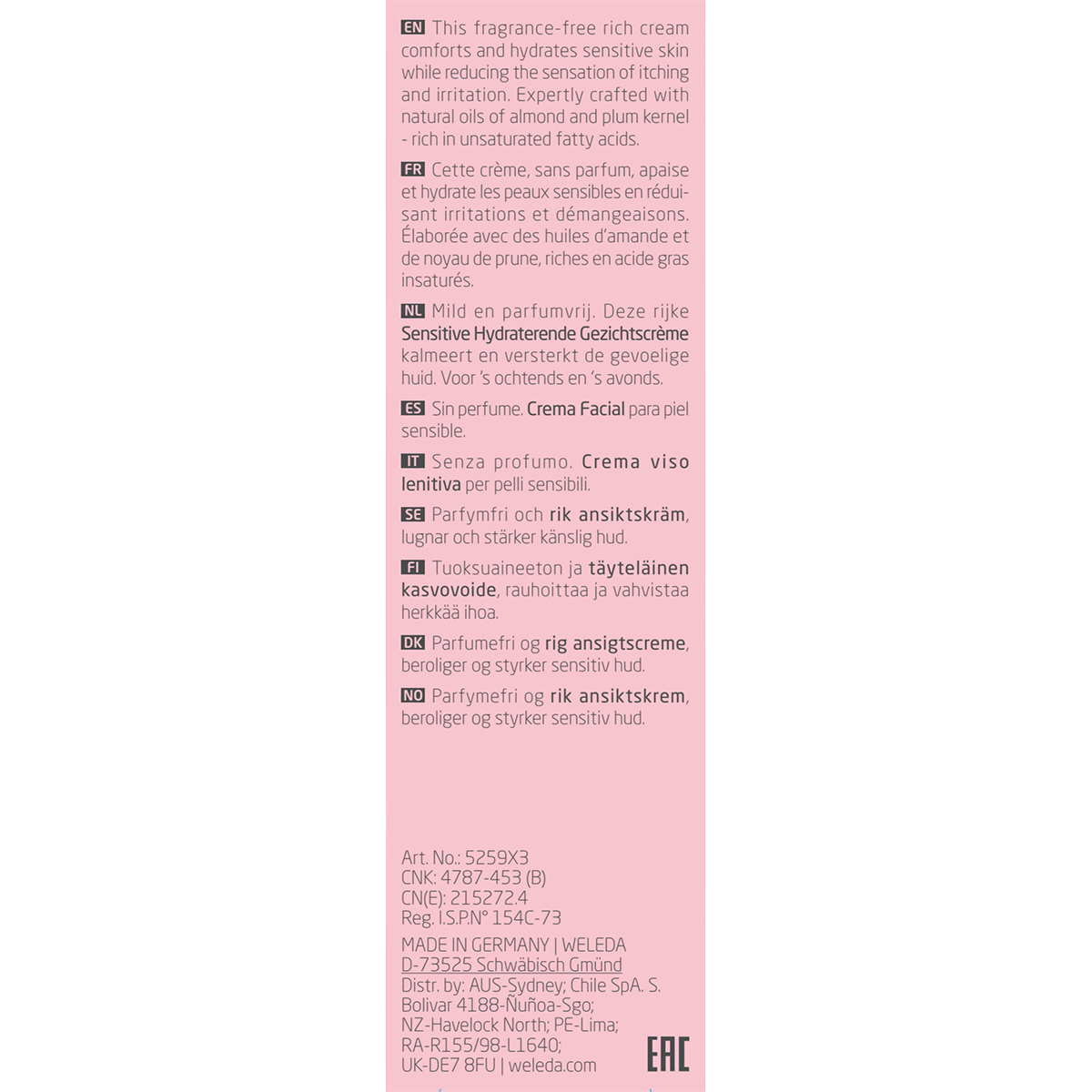 Sensitive Soothing Moisturiser Light