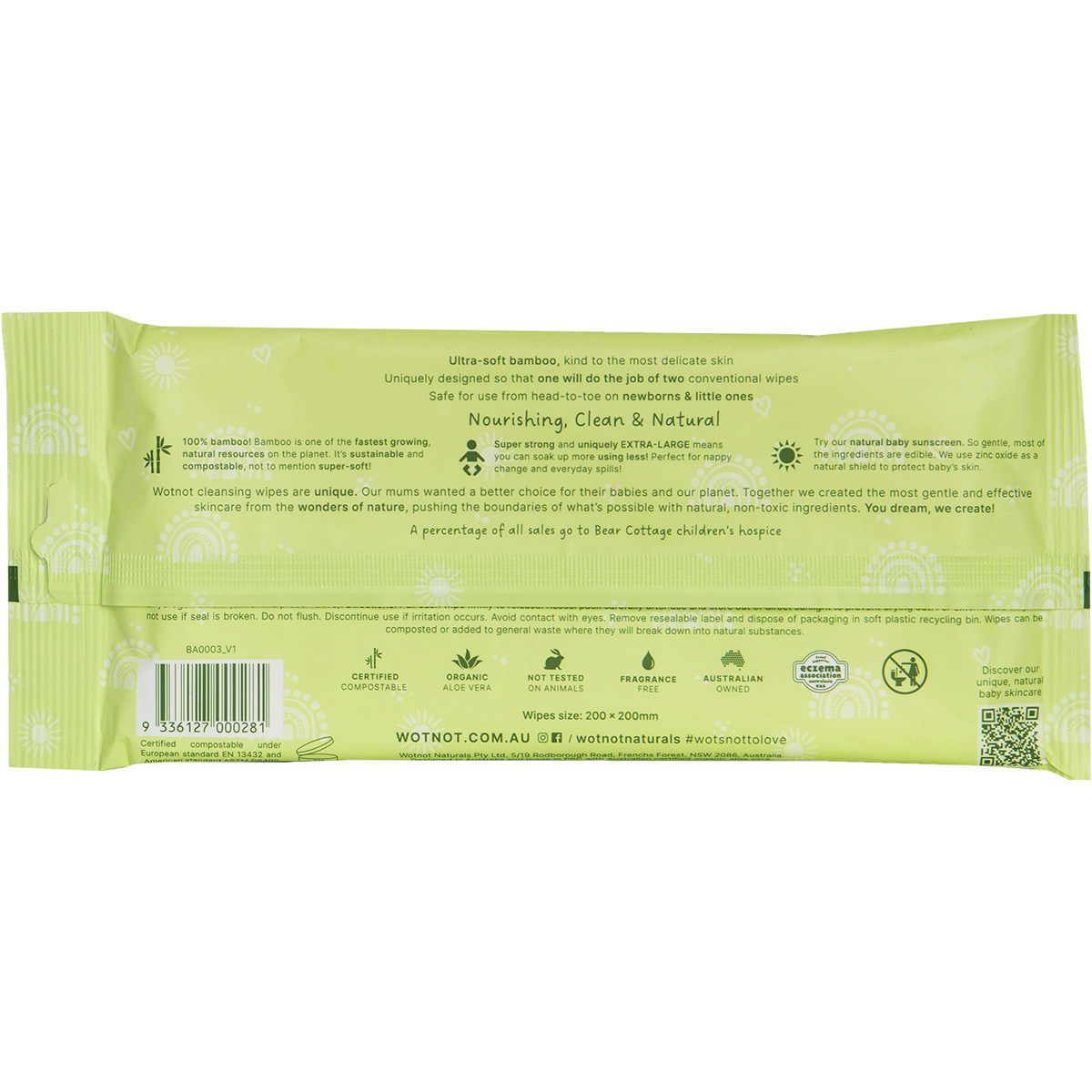 Natural Baby Wipes for Case Refill Pack
