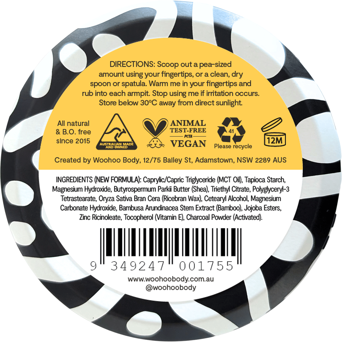 Deodorant Paste Tin Mellow Sensitive Bicarb Free