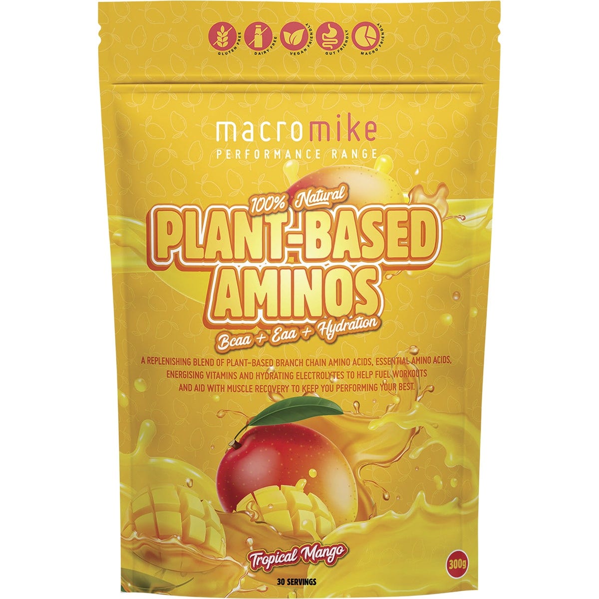 Macro Mike Plant Based Aminos Tropical Mango 300g