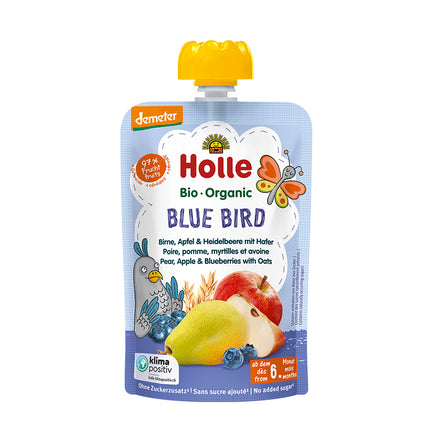 Holle Organic Pouch Pear, Apple & Blueberries with Oats 100g (Pack of 12)