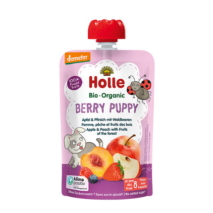 Holle Organic Pouch Apple & Peach with Fruits of the Forest 100g (Pack of 12)