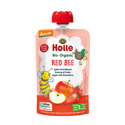 Holle Organic Pouch Apple with Strawberries 100g (Pack of 12)