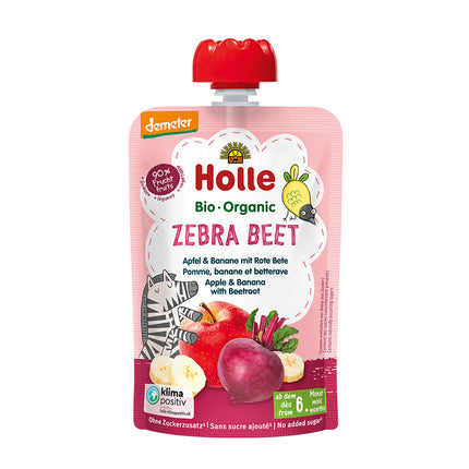 Holle Organic Zebra Beet - Apple & Banana with Beetroot 100g (Pack of 12)