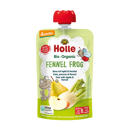 Holle Organic Fennel Frog - Pear with Apple & Fennel 100g (Pack of 12)